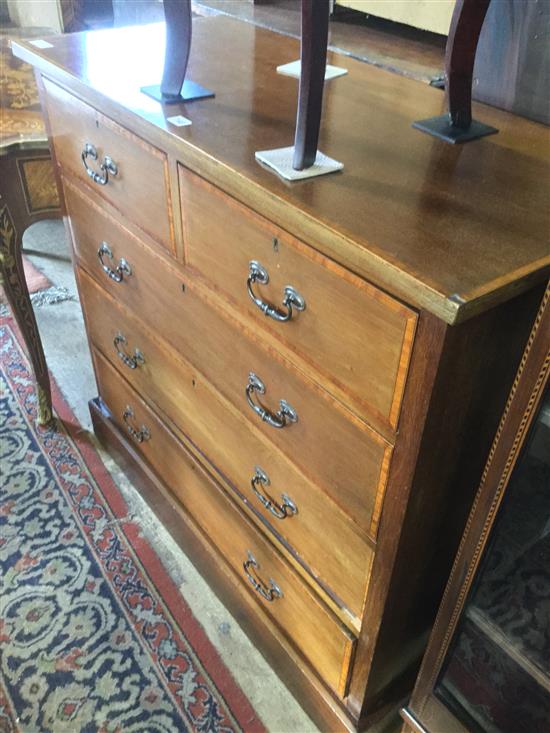 Edwardian satinwood banded chest of drawers